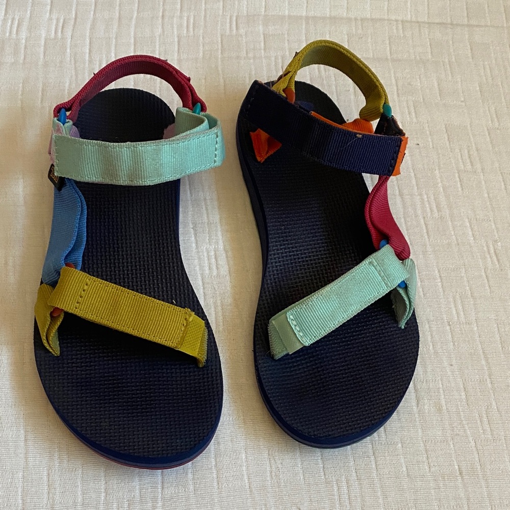 Teva Men’s Colorblock Strap Sandals - Mint, Yellow, Navy, Red
